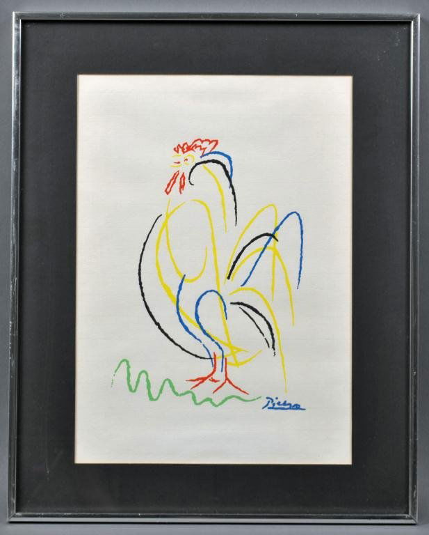 Picasso Plate Signed Rooster Lithograph Lot