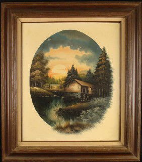 Nathan Original Oil Painting Old Mill Country Art : Lot 705957