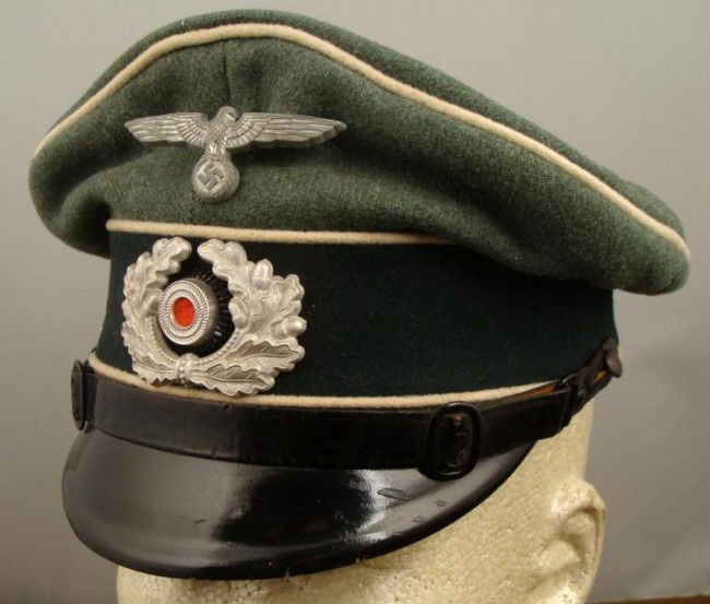 WWII Nazi NCO Army Wehrmacht Infantry Crusher Cap : Lot 690208