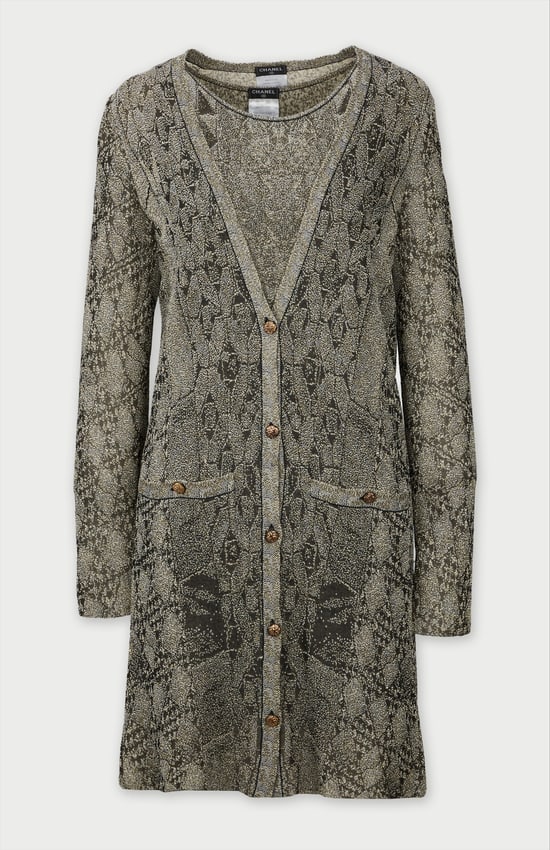 Chanel | 2011 Karl Lagerfeld Design Metallic Jacquard Dress & Cardigan Set