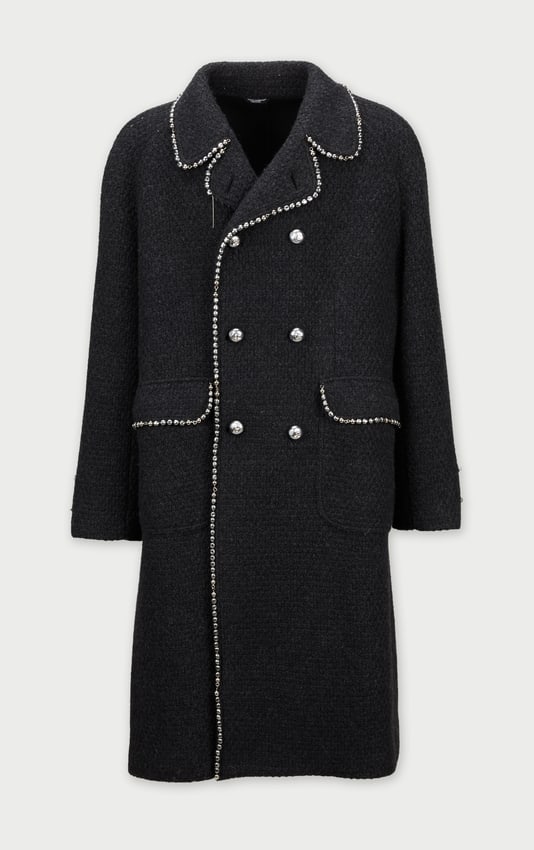 Dolce and Gabbana | 2021 Fall Metal Pearls Tweed Coat