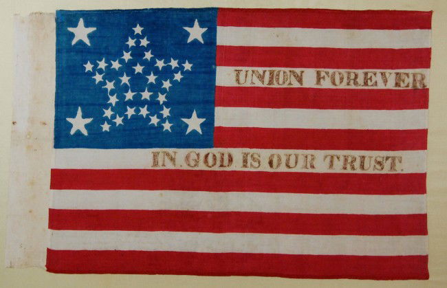 787: Flag - 34-Star-' Union Forever' Civil War, c.1862