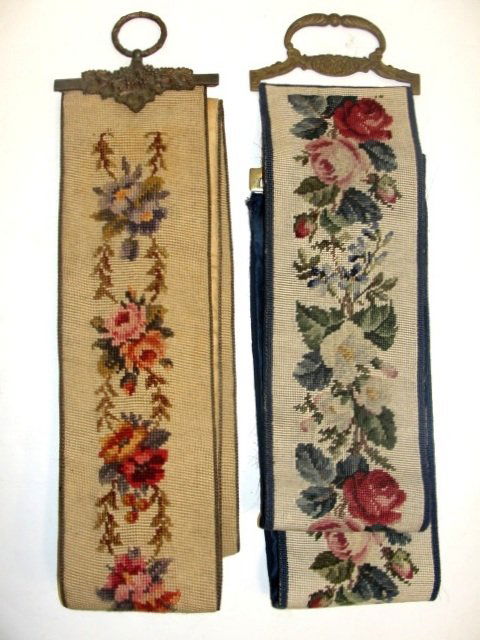 17: Two Long Needlepoint Bell Pulls Ca. 1920's : Lot 17