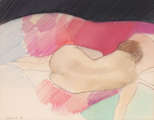 Elizabeth Osbourne RECLINING NUDE Pastel Drawing