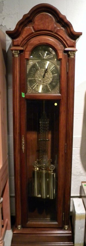 Pearl Grandfather Clock w/Brass Lyre Pendulum : Lot 23096