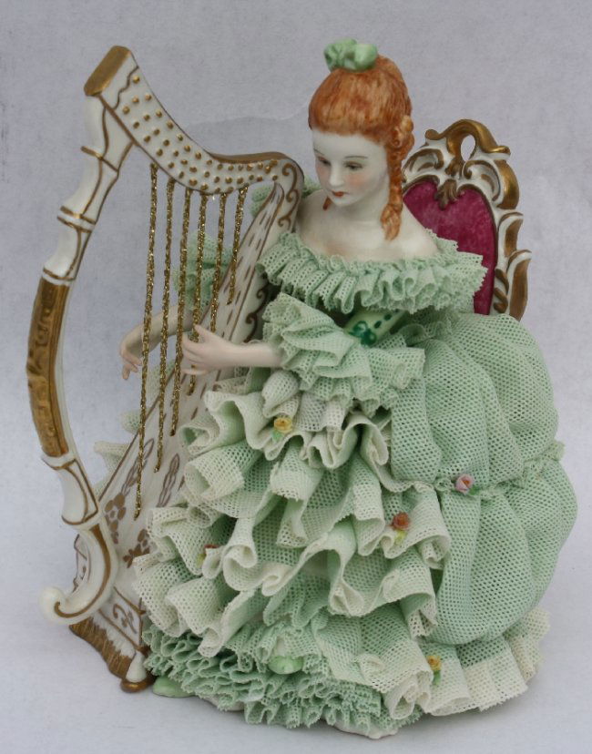 13 Irish Dresden musical figurine Lot 13