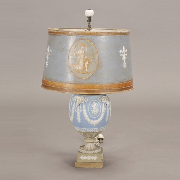 764 Wedgwood Blue Jasperware Lamp Lot 764
