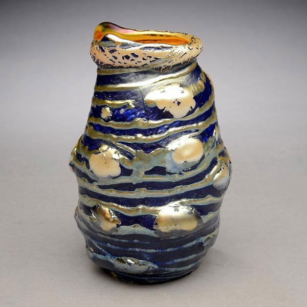 56 Tiffany Studios Pebbled Lava Vase Lot 56