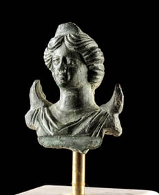 Roman Bronze Bust - Crescent Moon God Men