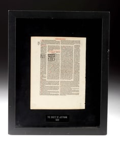 1525 Paris Leaf from Justinian Digest (Digestum Novum)