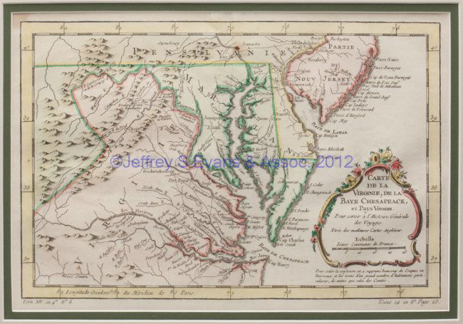 111: 18TH CENTURY VIRGINIA AND CHESAPEAKE BAY MAP : Lot 111