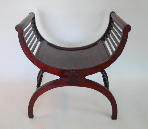 225 Carved Wood U Shaped Chair Lot 225