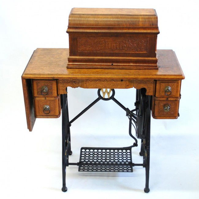 290 White Brand Antique Sewing Machine / Lot 290