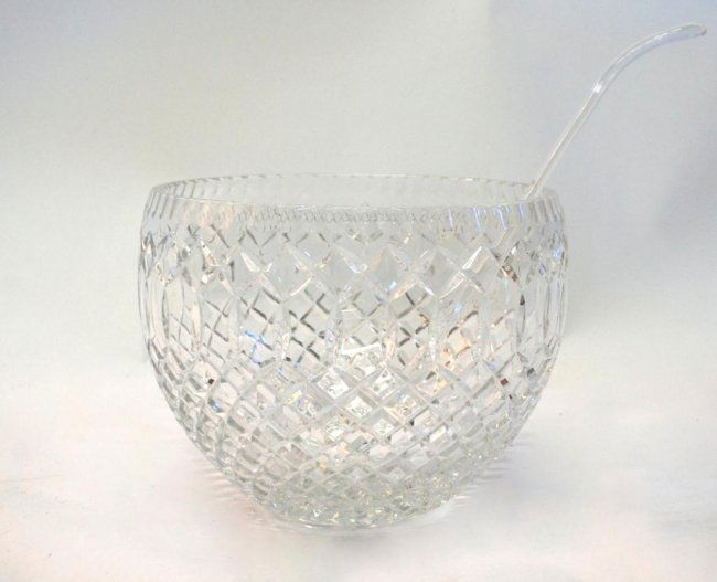 Waterford Crystal Punch Bowl and Ladle Lot 222