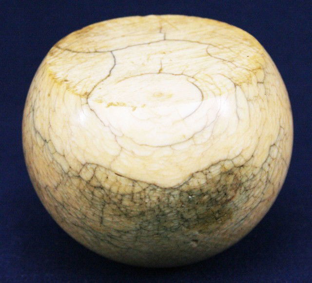 ANTIQUE ELEPHANT IVORY BILLIARD BALL PAPERWEIGHT Lot 73302C