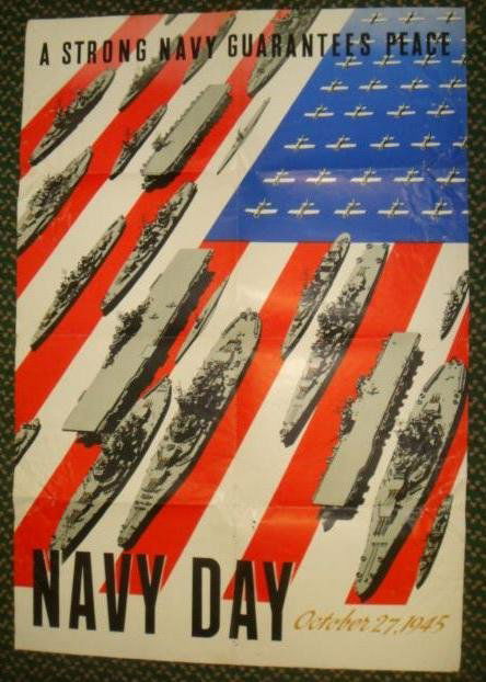 262: NAVY DAY OCTOBER 27th 1945 Poster: : Lot 262