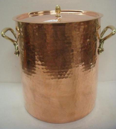 French Lamalle Hammered Copper Stock Pot Lot 61