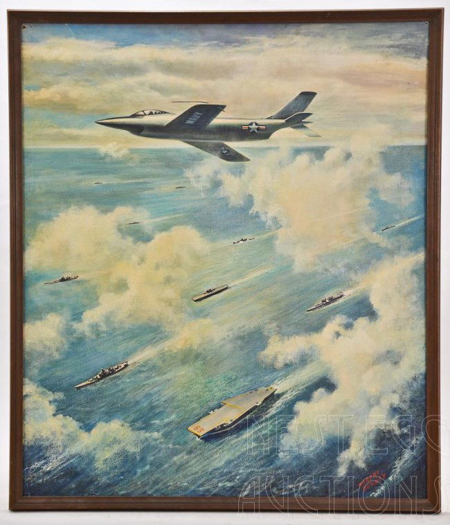 Korean War Era Illustration art painting : Lot 153