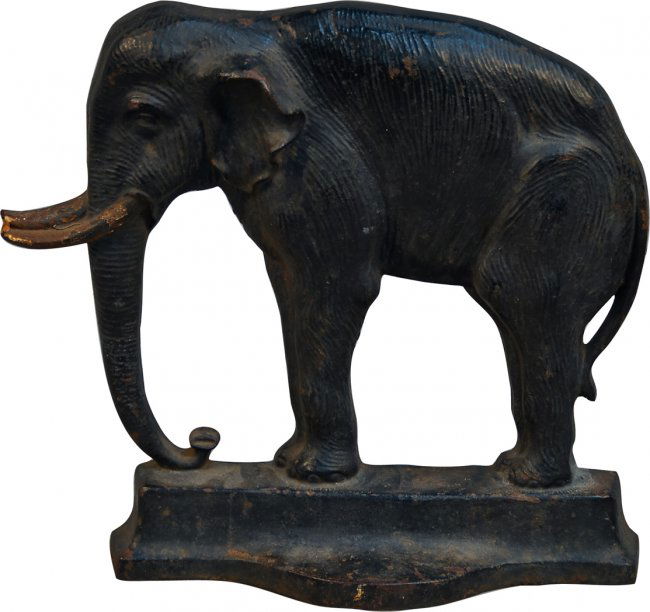 Bradley & Hubbard Figural CastIron Elephant Door Stop Lot 1284