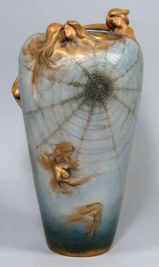 ART NOUVEAU POTTERY VASE, AMPHORA Lot 182