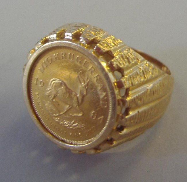 72: Gold Krugerrand set in 14K Gold Ring : Lot 72