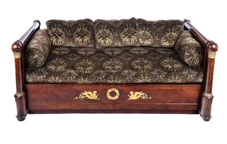 French Empire Mahogany Daybed Sofa