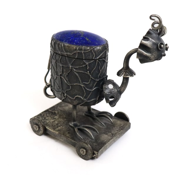Earl Krentzin Sterling & Lapis Whimsical Sculpture