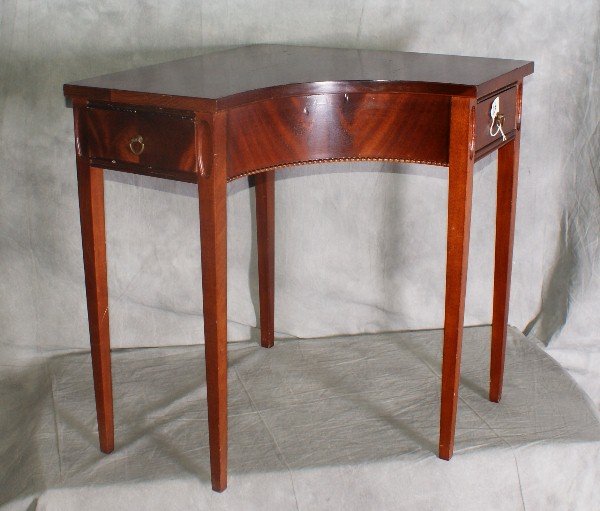 26 Antique corner table with 2 drawers. H21" W22" D Lot 26