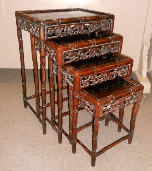 NEST OF FOUR ANTIQUE CHINESE NESTING TABLES : Lot 565