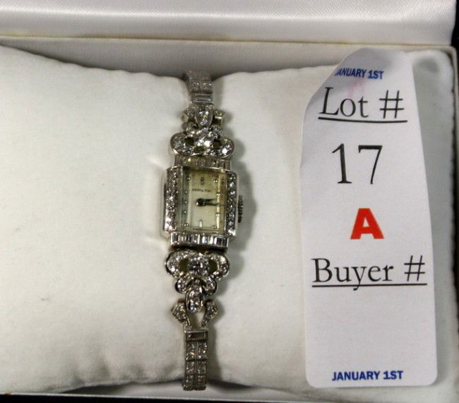 17A: Vintage Platinum and Diamond Hamilton Ladies watch