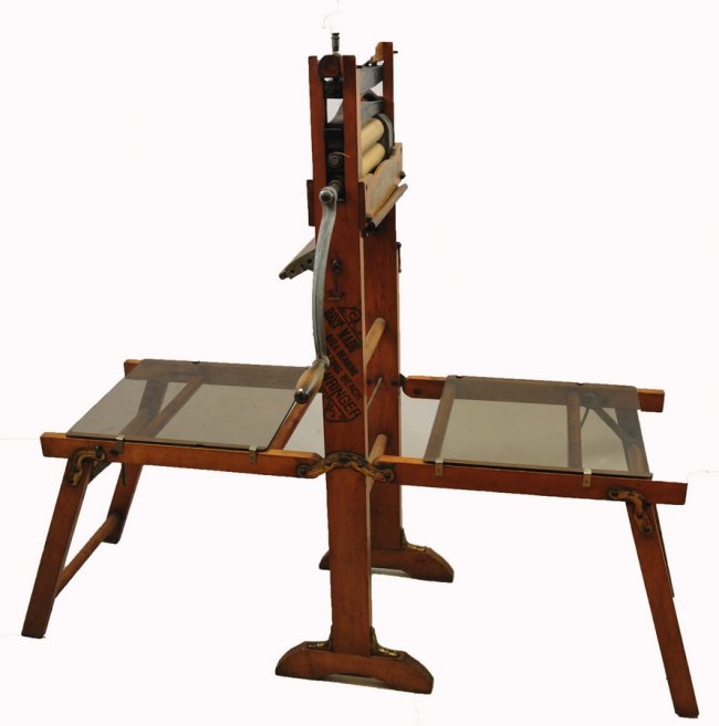 Antique Laundry Wringer and Folding Bench Lot 126