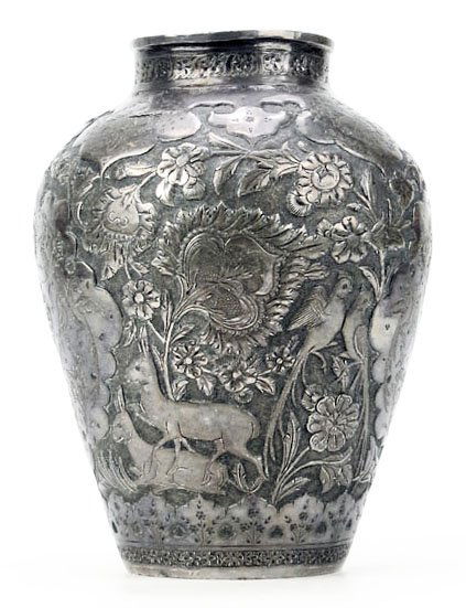 ANTIQUE PERSIAN 950 STERLING SILVER VASE : Lot 43A