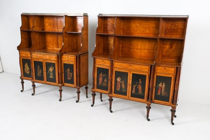 EDWARDIAN MAHOGANY BOOKSHELF CABINETS