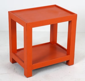 DRANSFIELD & ROSS LEATHER SIDE TABLE