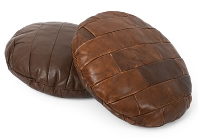 PAIR OF DE SEDE STYLE LEATHER CUSHIONS C. 1960S