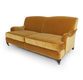 MANNER OF GEORGE SMITH MITCHELL GOLD VELOUR SOFA