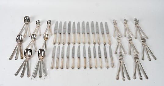 CHRISTOFLE SILVERPLATE FLATWARE SERVICE FOR 12