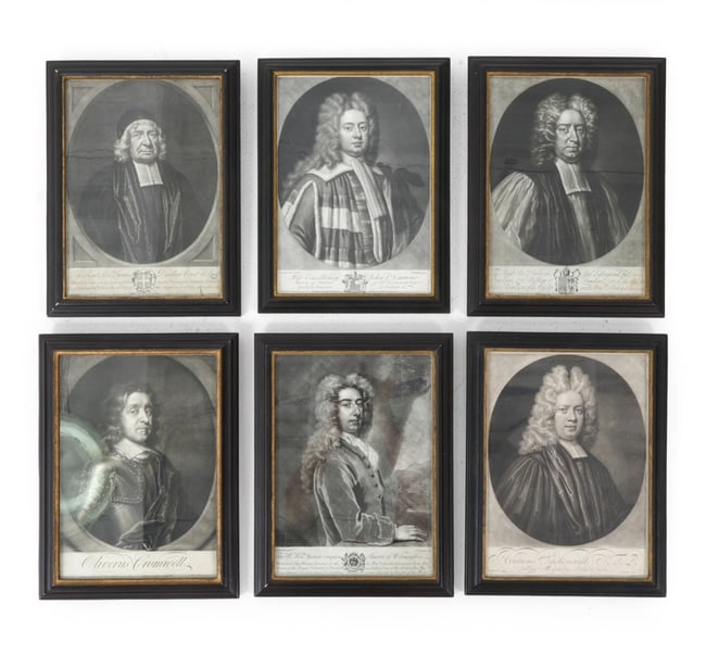 GROUPING MEZZOTINT PORTRAITS INCL. JAMES DAILLON
