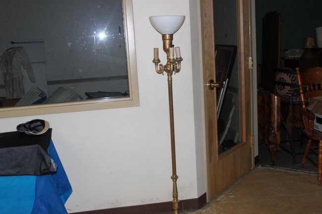 TORCHÈRE lamp GLASS  with Lot floor milk LAMP shade FLOOR SHADE 19 RIBBED : WITH NICE glass MILK