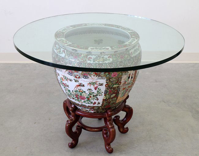 CHINESE FISH BOWL TABLE Lot 152