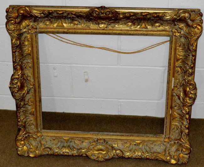 Antique Large Ornate Gilt Picture Frame Lot 148