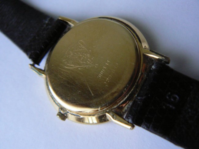 232: GUCCI Mens Black Face Watch Circa 1980's