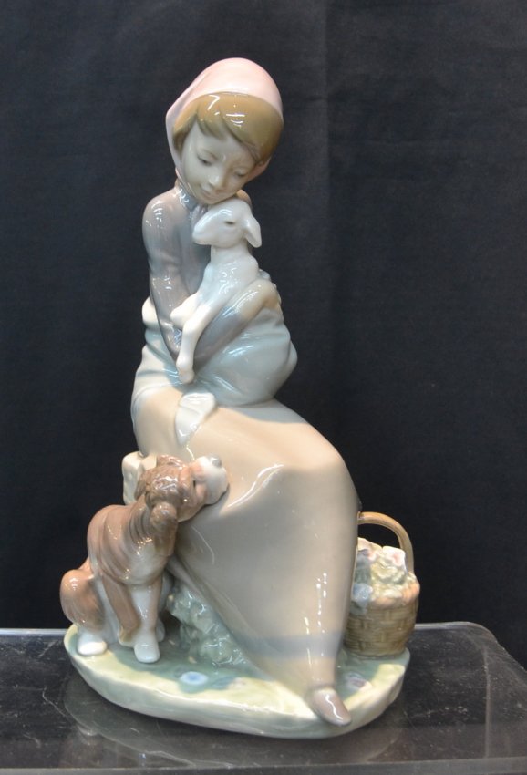 lladro woman with sheep