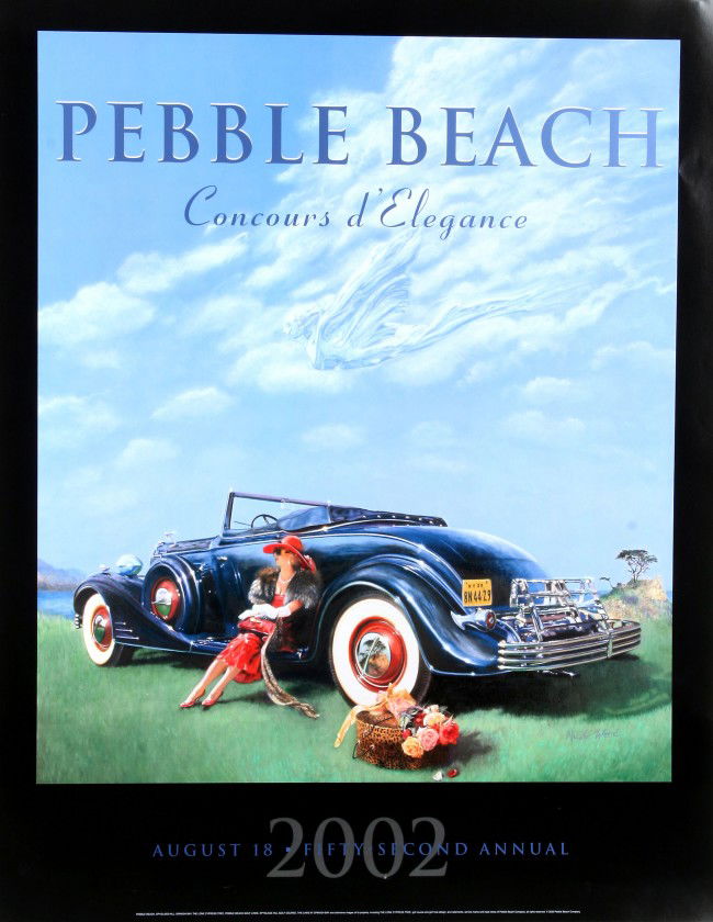 700 Poster Pebble Beach Concours d'Elegance by N. Wo Lot 700