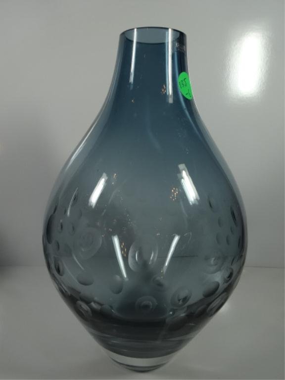 2 KROSNO POLAND BLUE ART GLASS VASES, APPROX 10.75"H, Lot 1B