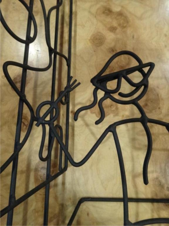 BARRETT DEBUSK METAL WALL SCULPTURE, PAINTER WITH MODEL : Lot 68