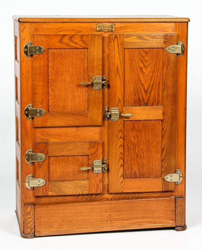 Antique Leonard's Polar King Oak Ice Box Lot 444