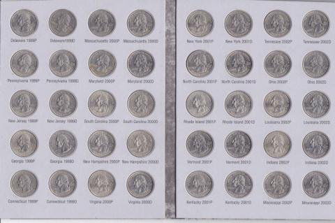 105: Washington Quarter Collection Book w/ 47 Coins : Lot 105