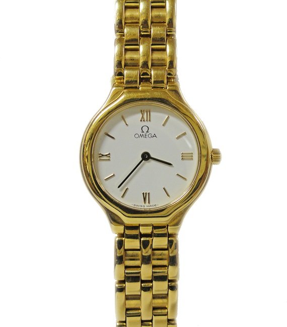 18k Yellow Gold Ladies Omega Deville Prestige Watch