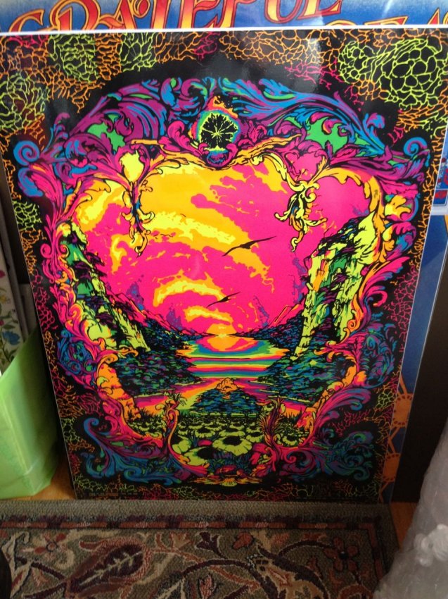 VINTAGE BLACK LIGHT POSTER IN THE BEGINNING Lot 386